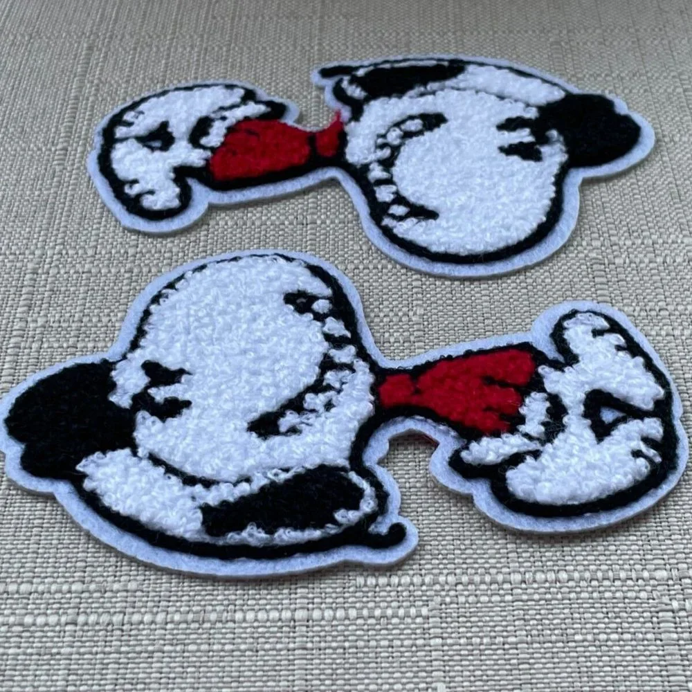 Iron on Patches for Jacket Jeans Clothes Art Snoopy Embroidery Patch Lot of 2